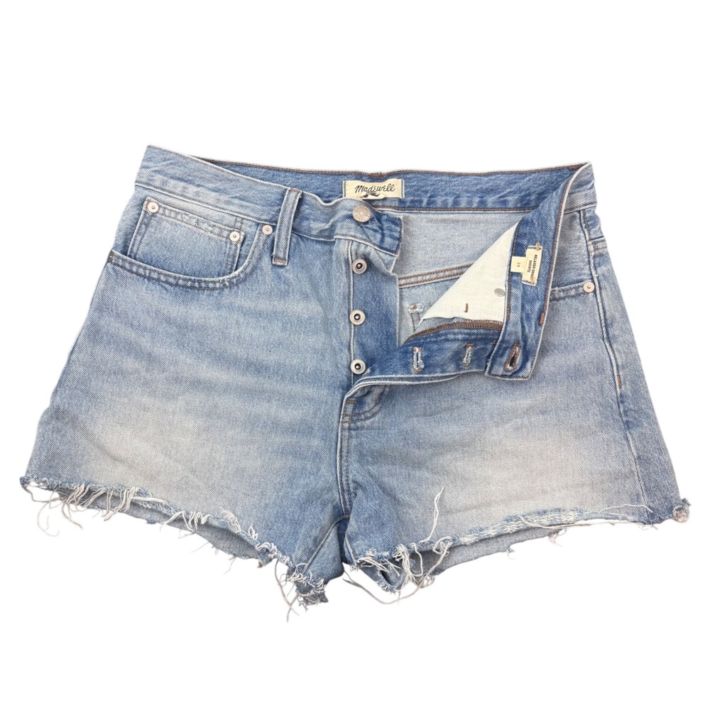 Madewell Relaxed Denim Shorts Women 28 Light Wash High Rise Button Fly MD739